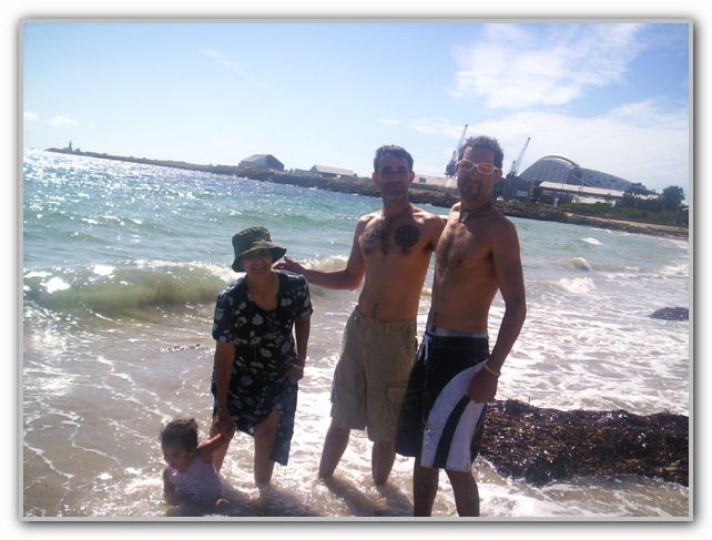 Mum FJ & Ebony with Cousin Stuart at South Beach Feb 12th 2007